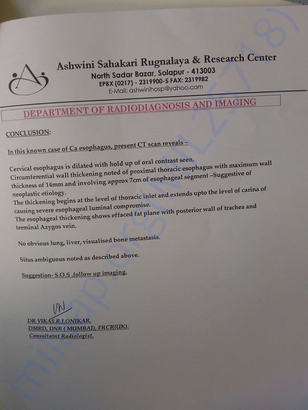 Radiology Department Report