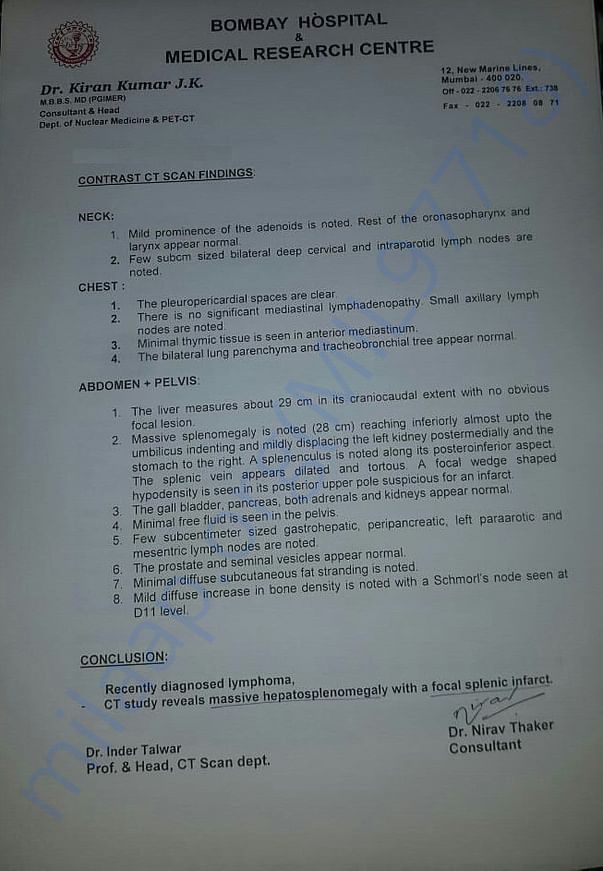CONTRAST CT SCAN REPORT