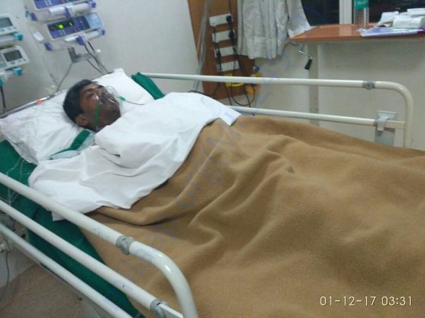 Arvind's Father after surgery , recovering