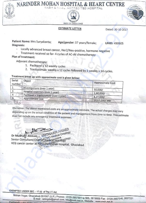 Estimation Letter