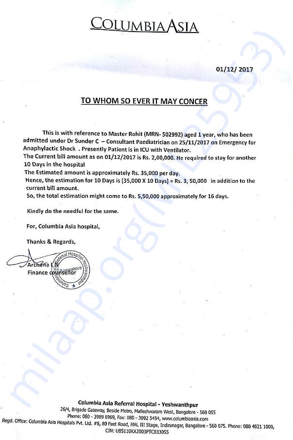 Estimation Letter