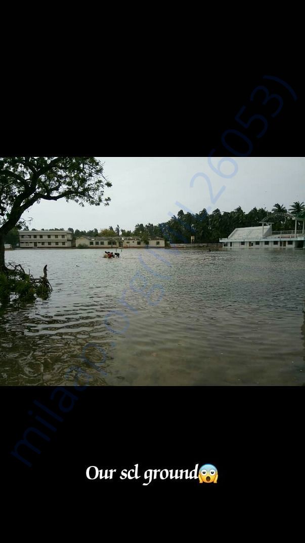 Flooded mini stadium- only play ground in Minicoy Island