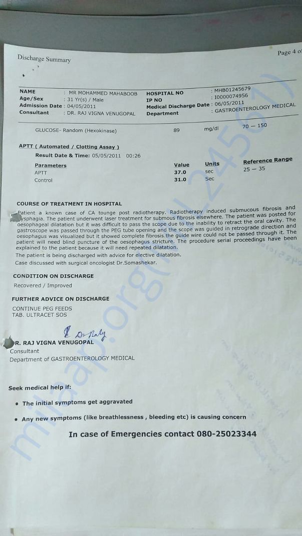 Course of Treatment -2011