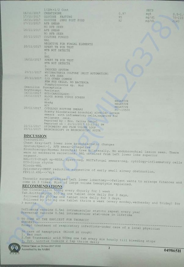 Medical report page 2