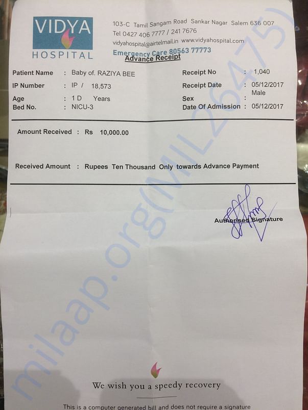 Vidya hospital Salem tamil sangam road