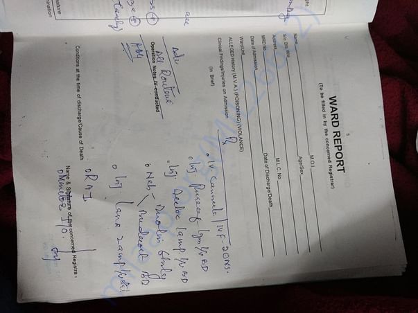 Operation Note sheet