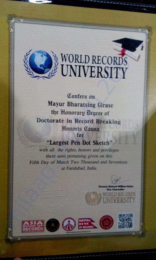 Doctorate certificate