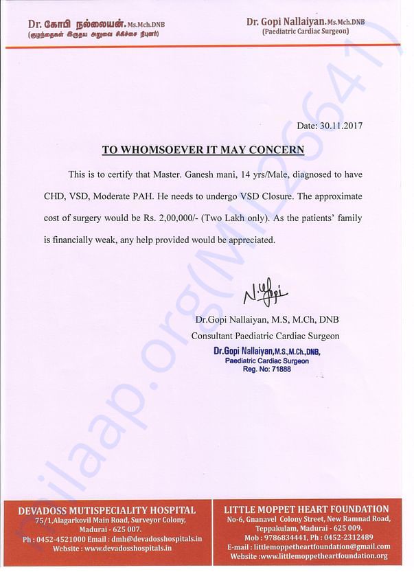 Estimation letter
