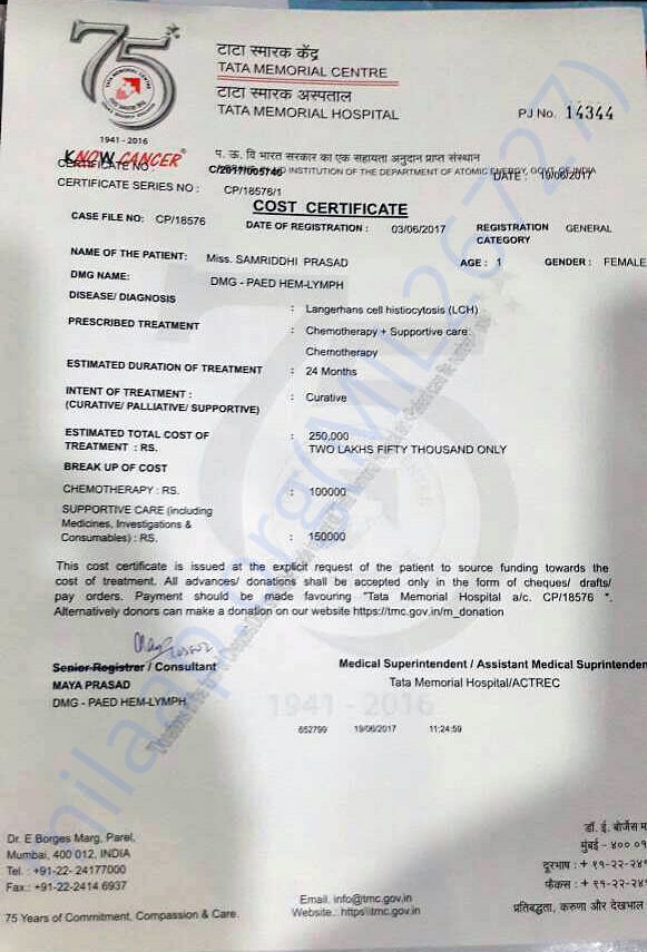 Cost Certificate.