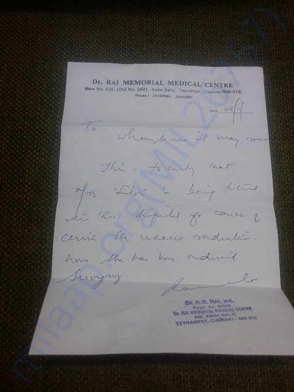 Medical certificate