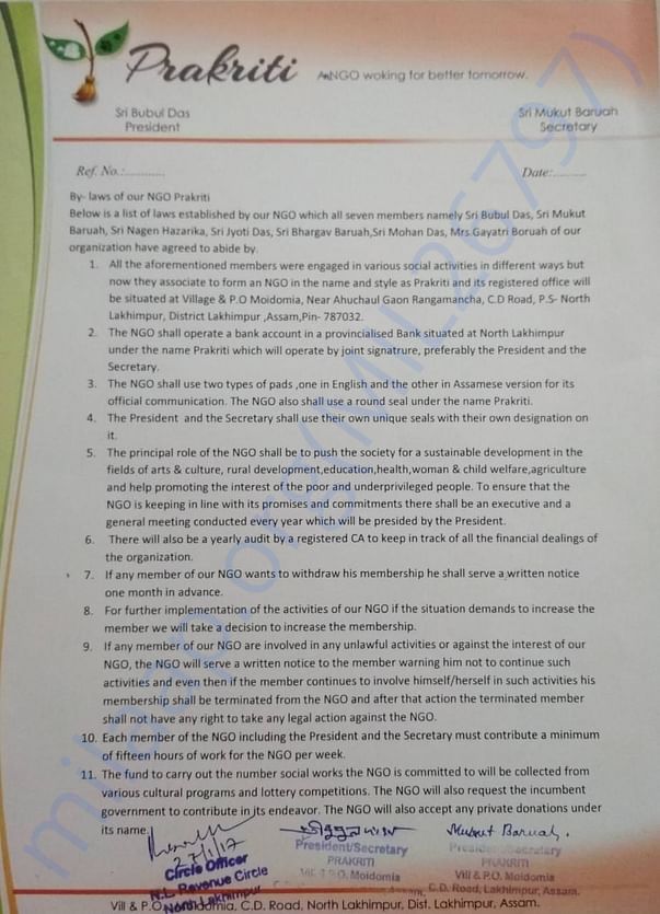 This document provides the detailed By-laws which our NGO came up with