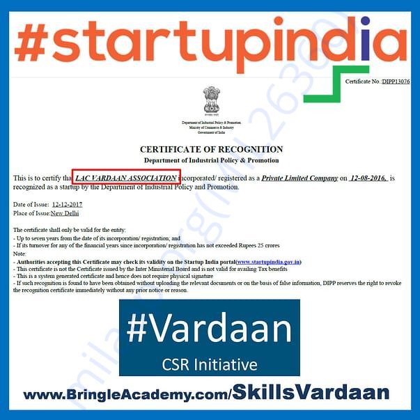 #startupindia recognized