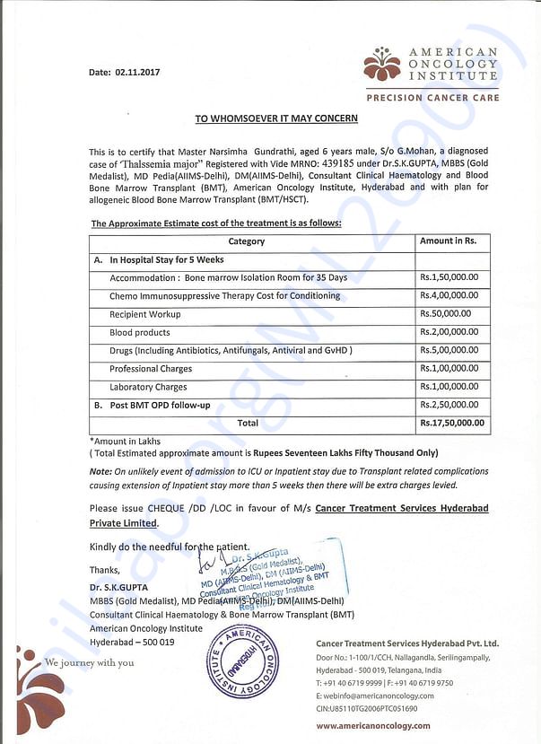 Estimation letter
