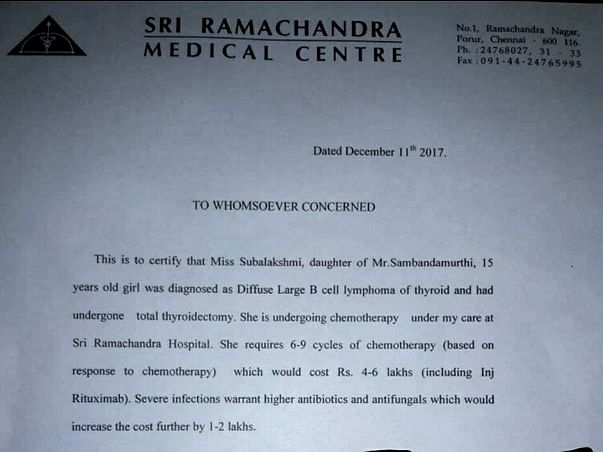 Help Fund Subalakshmi's Cancer Treatment