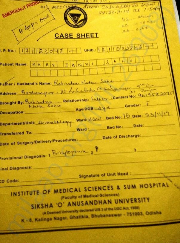 Case sheet