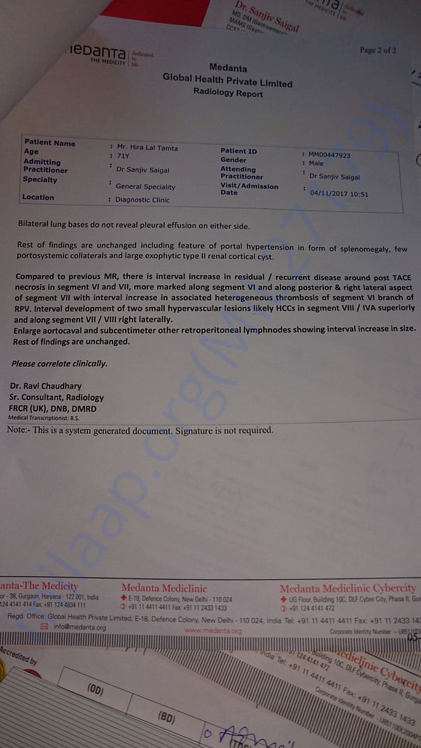MRI REPORT ON 4nov.2017 which shows disease is still there unfortunate
