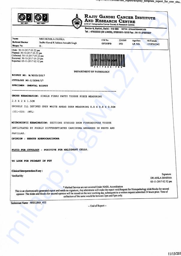 Biopsy Report