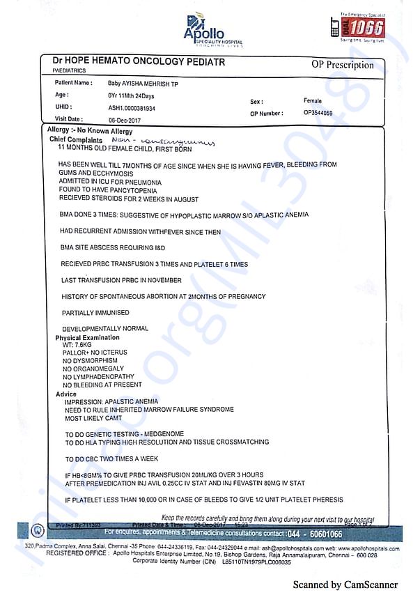 Apollo Hospital report