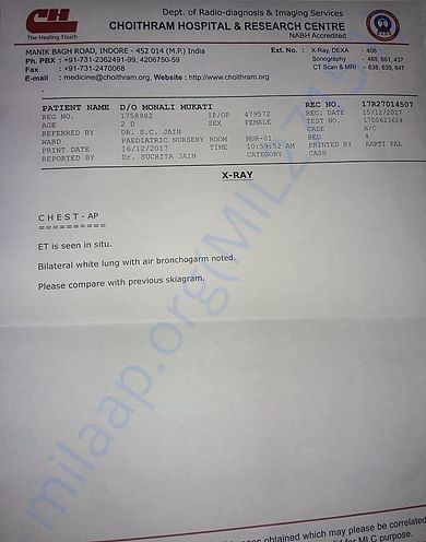 Infant Medical Report