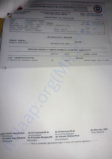 Infant Medical Report