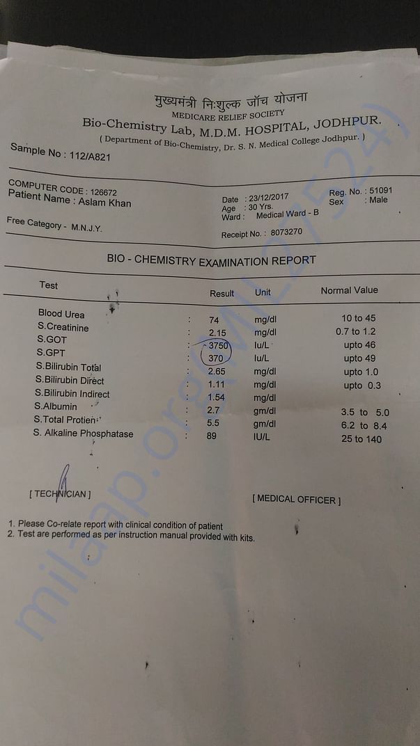 LIVER TEST REPORT