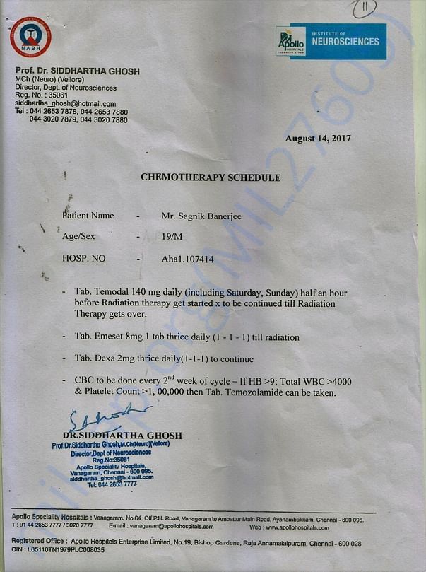 prescription Apollo Hospital Chennai