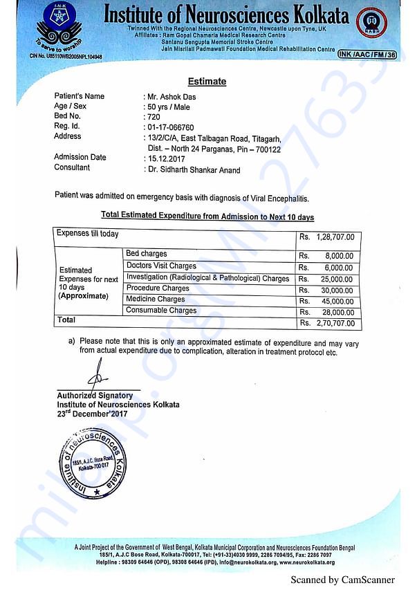 Hospital Bill estimate