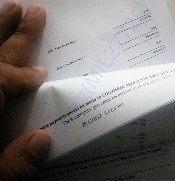 Running bill at 3pm 28th December.