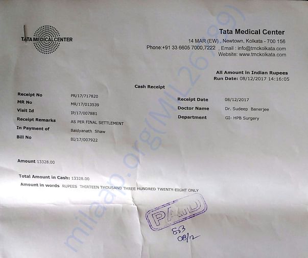 pre operative bills