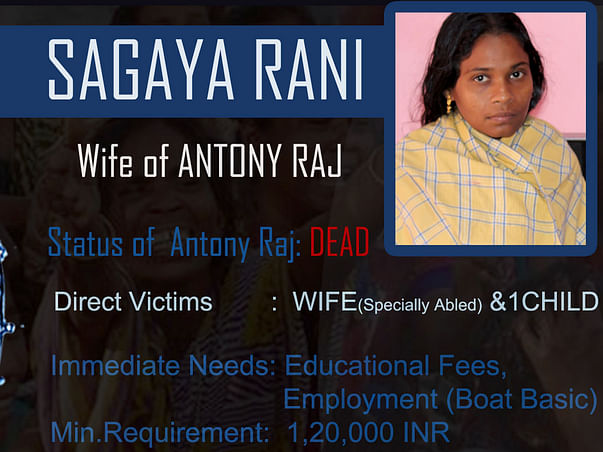 Give Hands for "Ockhi Victim SAGAYARANI"