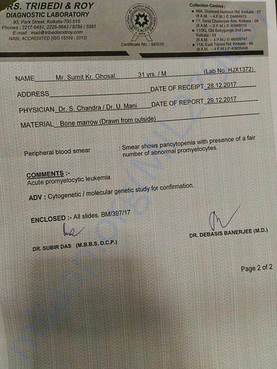 Pathological diagnosis report