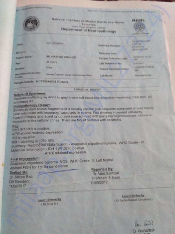 Nimhans Biopsy Report