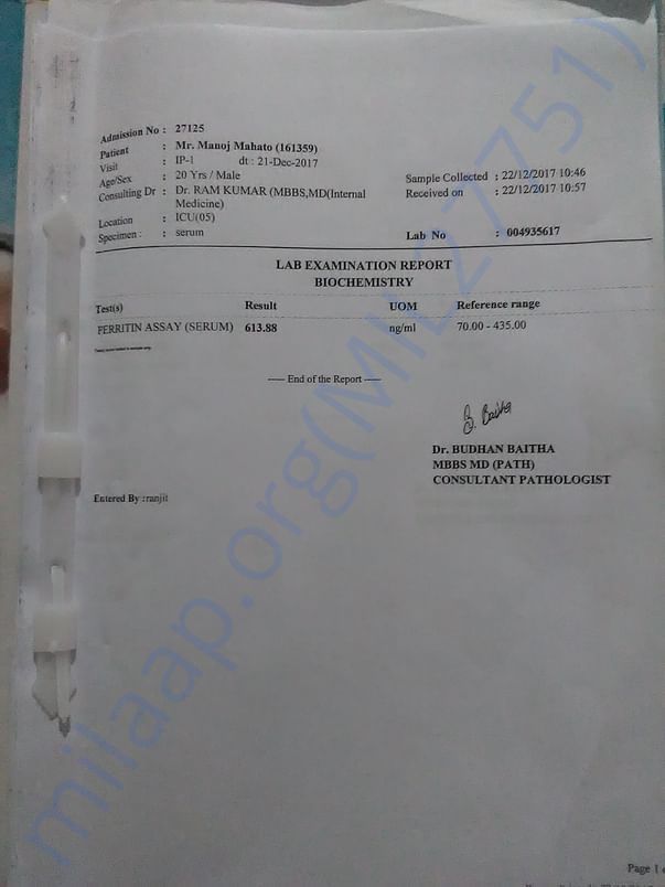 patient's medical report