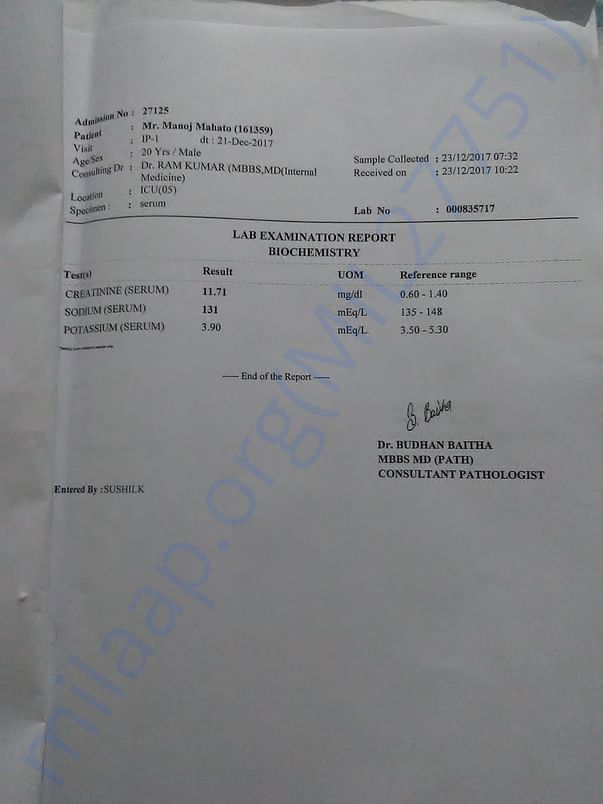 patient's medical report