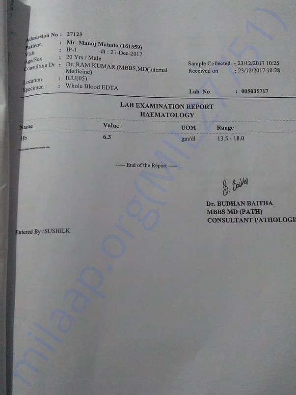 patient's medical report