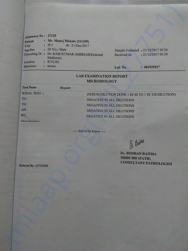 patient's medical report