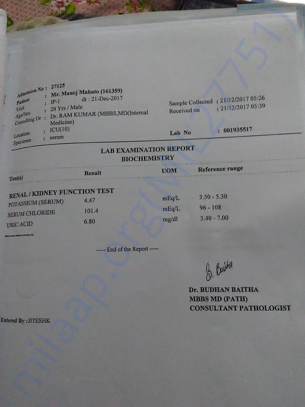 patient's medical report