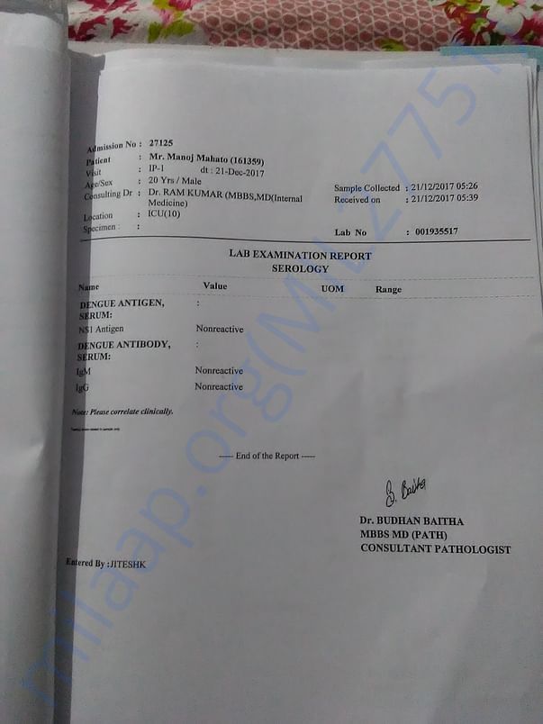 patient's medical report