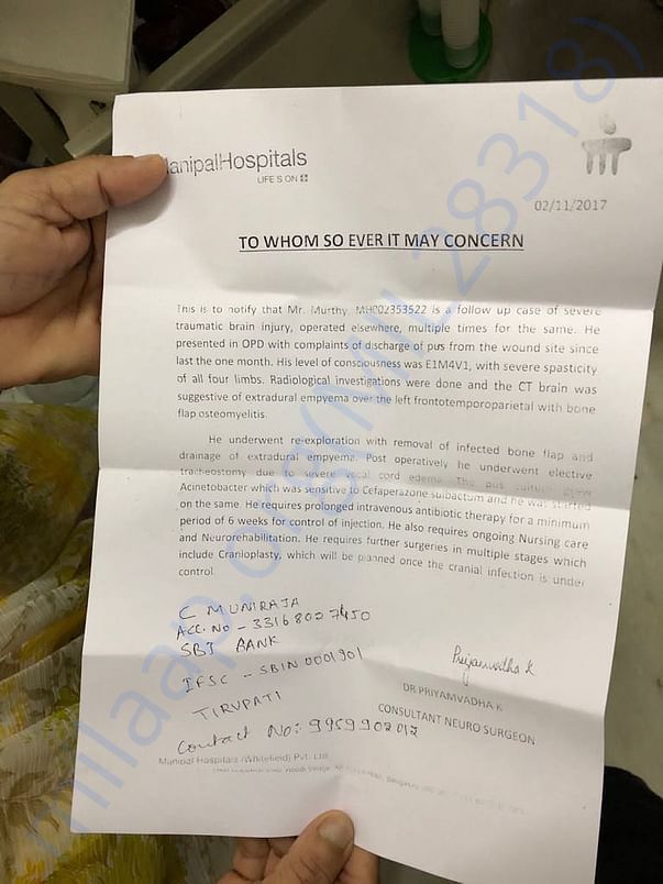 Medical statement by the hospital