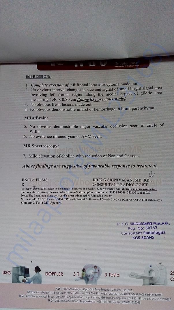 Post cycle treatment MRI 2nd page !!