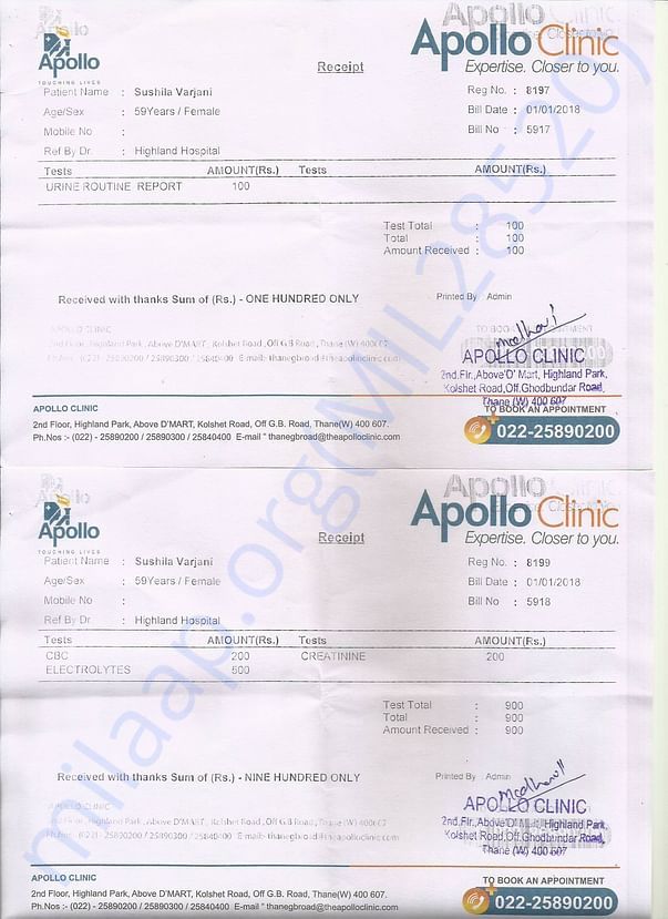 Urine Report CBC Electrolytes