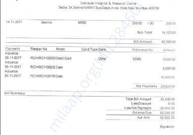 Previous Medical bill