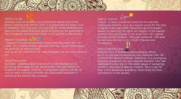 About Vidiyal and supported events