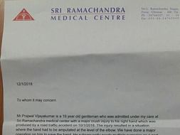Help a poor priest's son, Prajwal Vijaykumar, get operated