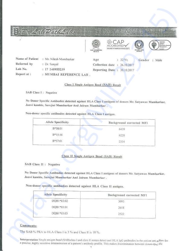 SAB Certificate