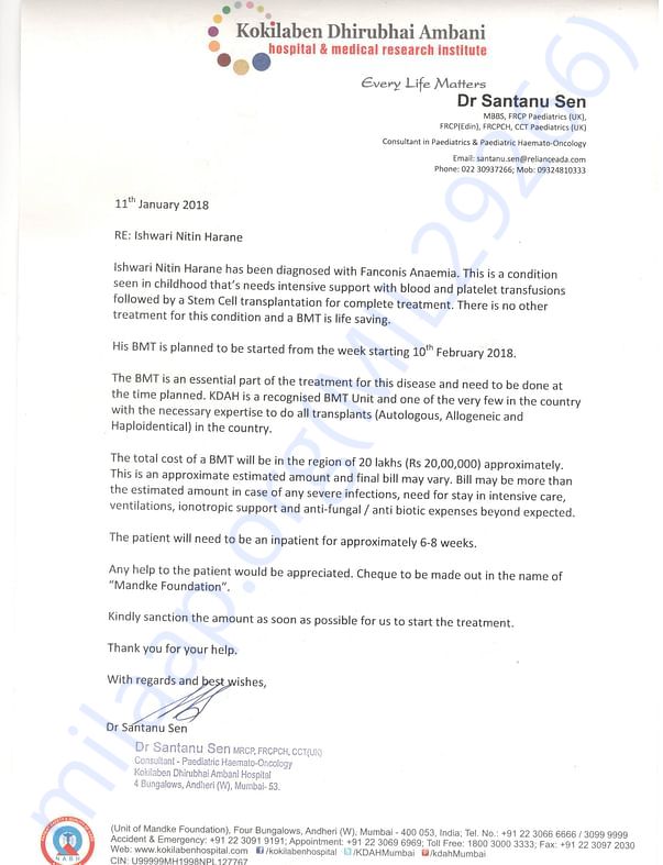 Estimation Letter for BMT