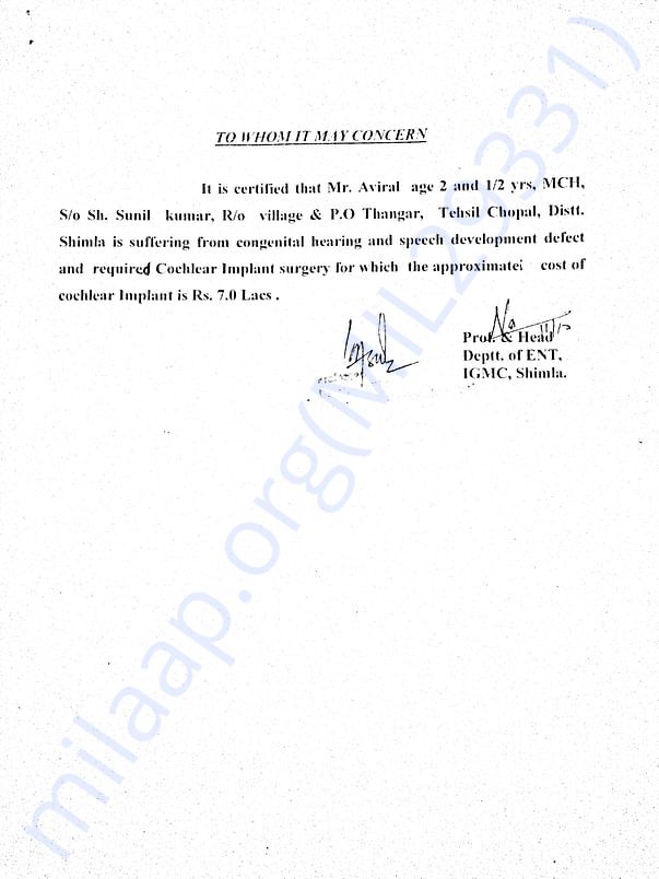Doctor's letter