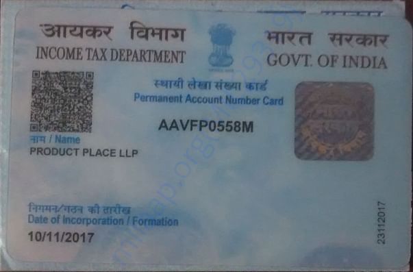 Company PAN Card