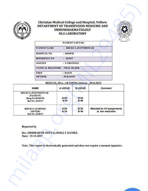 DONER HLA MACHING REPORT
