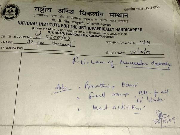 Help Deepu(18) be a normal man again defeating his paralysis.
